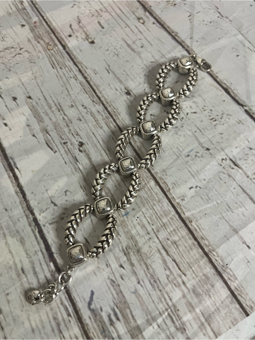 Brighton Woven Link Bracelet Adjustable Boho Braided Hammered